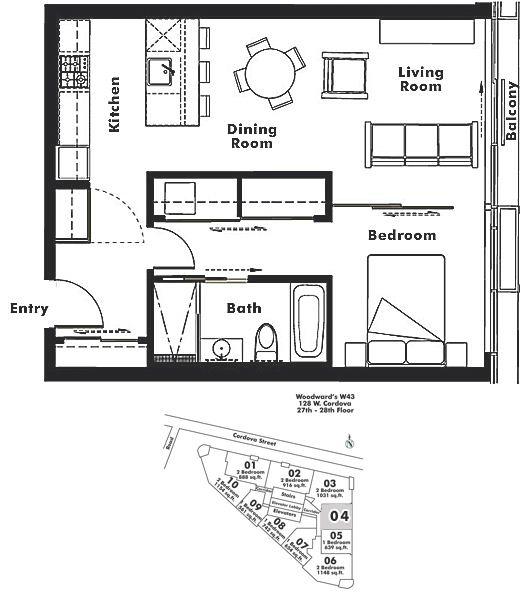 2704 128 W CORDOVA STREET, Vancouver, BC Floor Plan