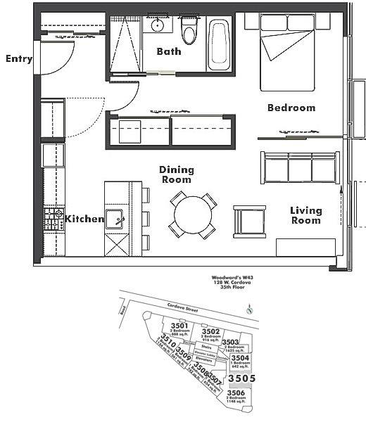 3505 128 W CORDOVA STREET, Vancouver, BC Floor Plan