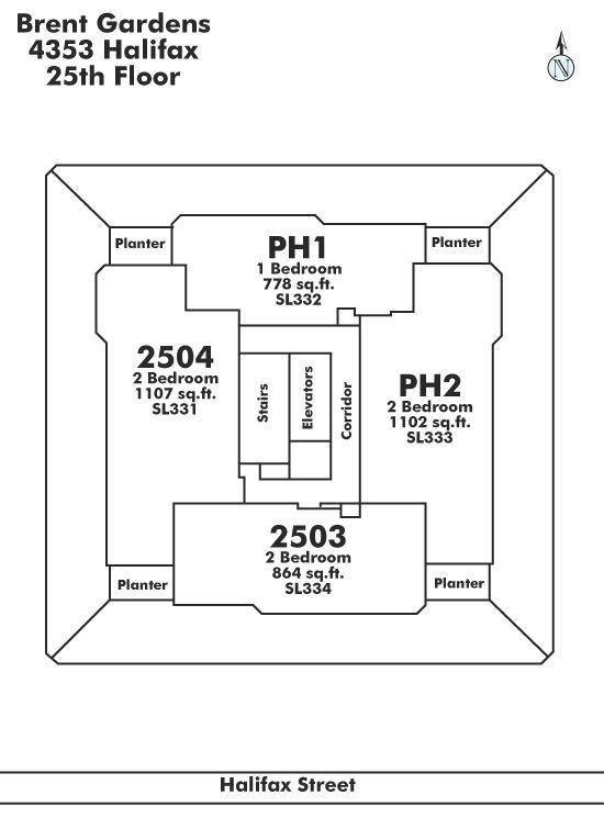2504 PH4-4353 HALIFAX STREET, Burnaby, BC Floor Plate