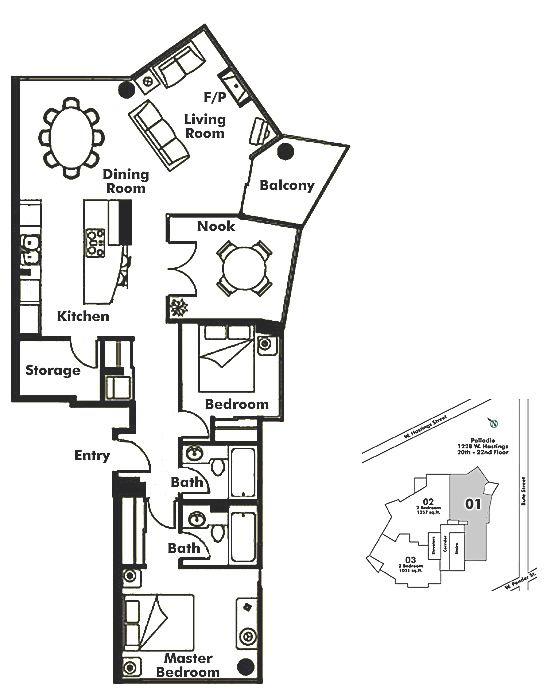 2001 1228 Hastings Street, Vancouver, BC Floor Plan