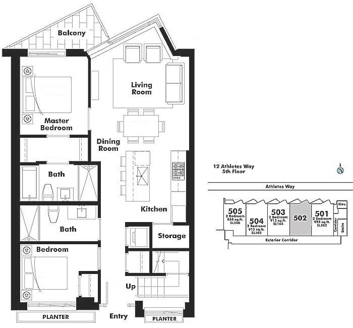 502 12 ATHLETES WAY, Vancouver, BC Floor Plan