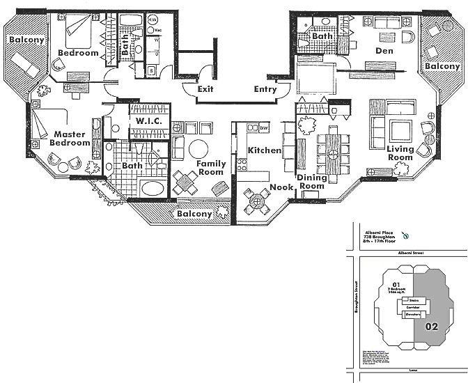 1202 738 BROUGHTON STREET, Vancouver, BC Floor Plan