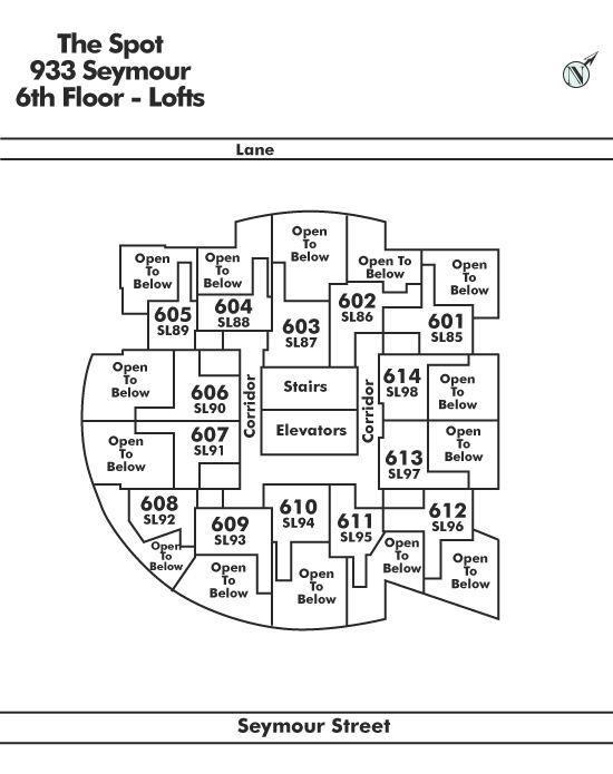 601 933 SEYMOUR STREET, Vancouver, BC Floor Plate