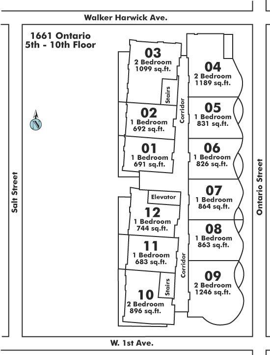 612 1661 ONTARIO STREET, Vancouver, BC Floor Plate