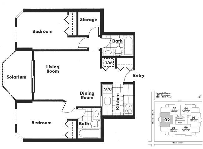 1702 811 HELMCKEN STREET, Vancouver, BC Floor Plan