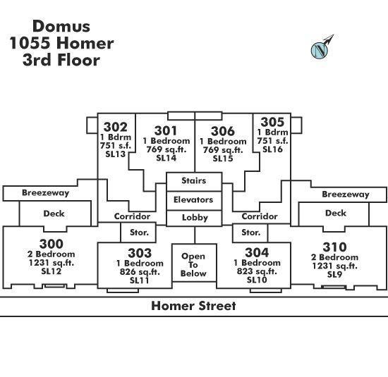 306 1055 HOMER STREET, Vancouver, BC Floor Plate