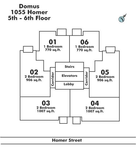 605 1055 HOMER STREET, Vancouver, BC Floor Plate