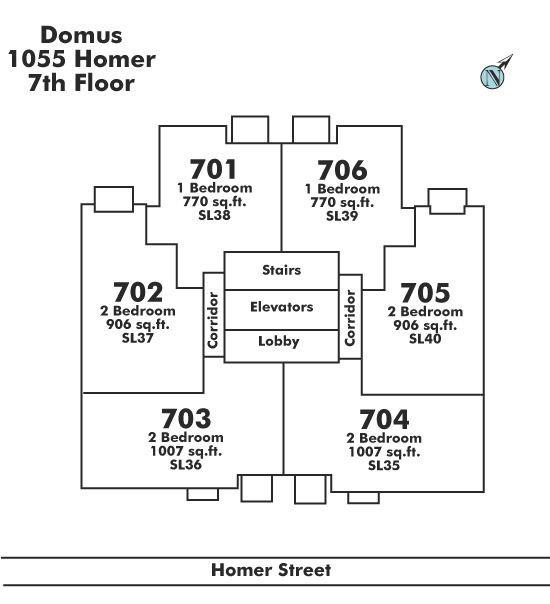 703 1055 HOMER STREET, Vancouver, BC Floor Plate