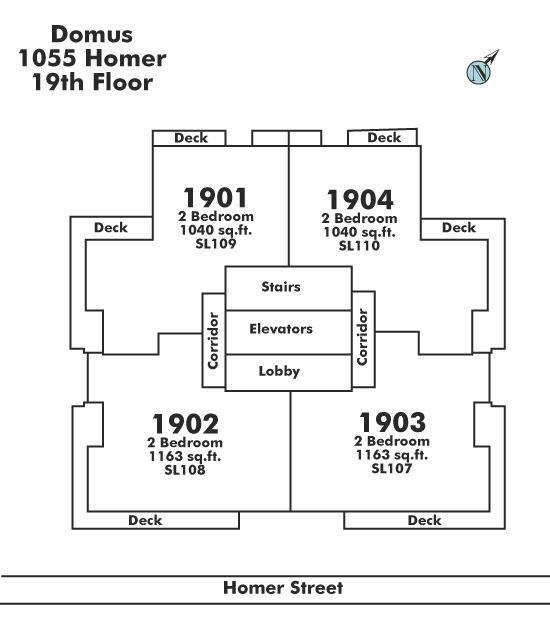 1902 1055 HOMER STREET, Vancouver, BC Floor Plate