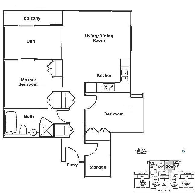306 1055 HOMER STREET, Vancouver, BC Floor Plan