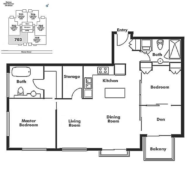 703 1055 HOMER STREET, Vancouver, BC Floor Plan