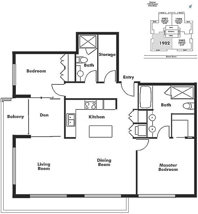 1902 1055 HOMER STREET, Vancouver, BC Floor Plan