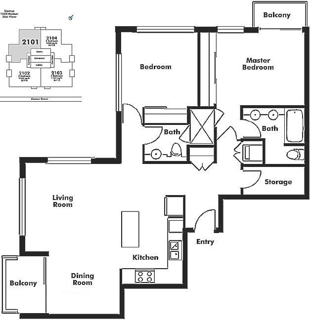 2101 1055 HOMER STREET, Vancouver, BC Floor Plan