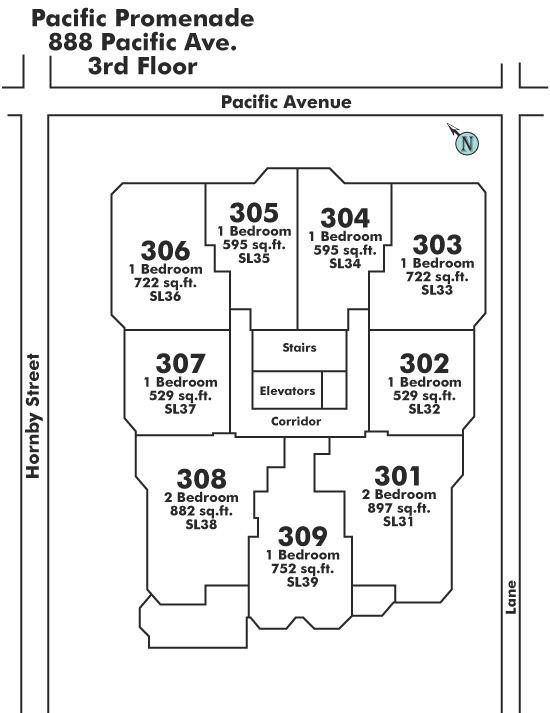 303 1488 HORNBY STREET, Vancouver, BC Floor Plate