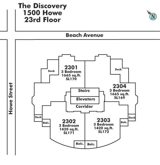 2302 1500 HOWE STREET, Vancouver, BC Floor Plate