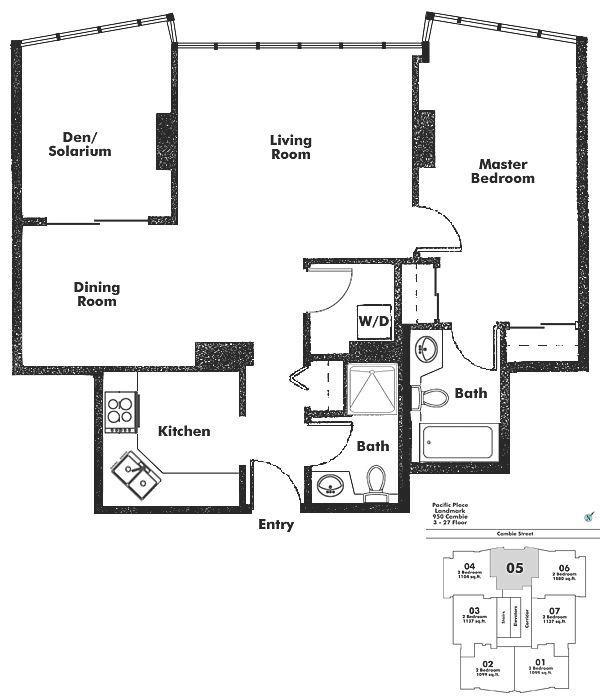 1105 950 CAMBIE STREET, Vancouver, BC Floor Plan