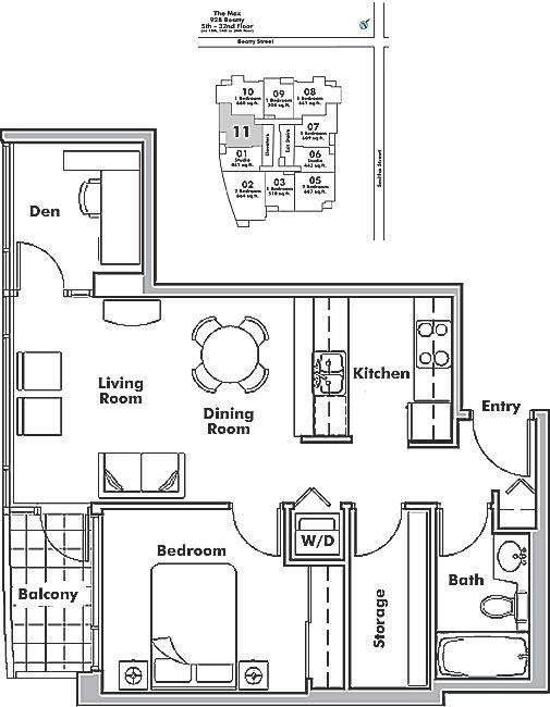 2111 928 BEATTY STREET, Vancouver, BC Floor Plan