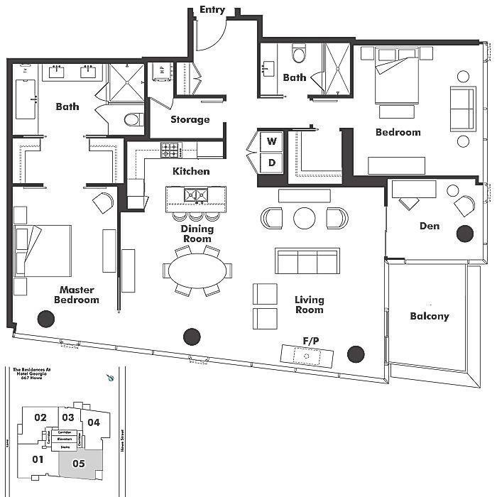 2405 667 HOWE STREET, Vancouver, BC Floor Plan