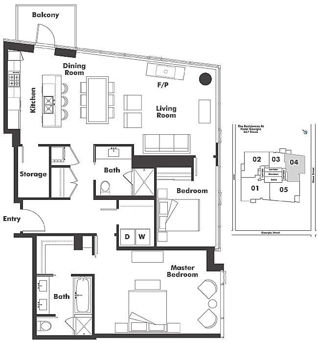 3504 667 HOWE STREET, Vancouver, BC Floor Plan