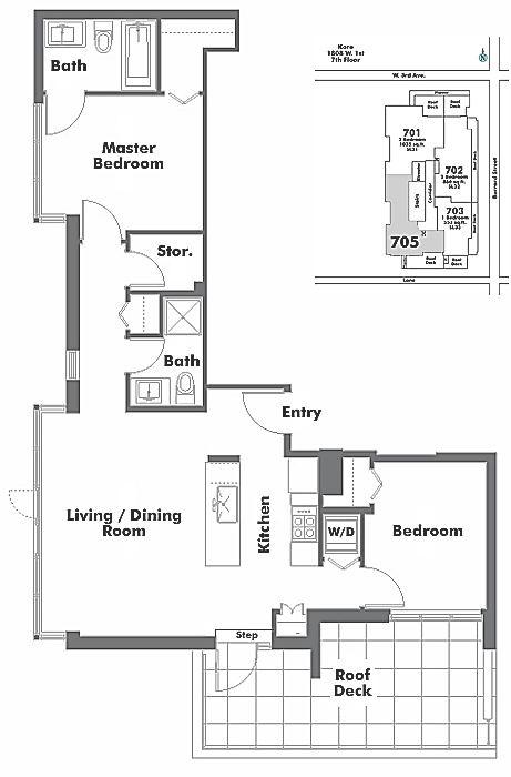 705 1808 W 3RD AVENUE, Vancouver, BC Floor Plan