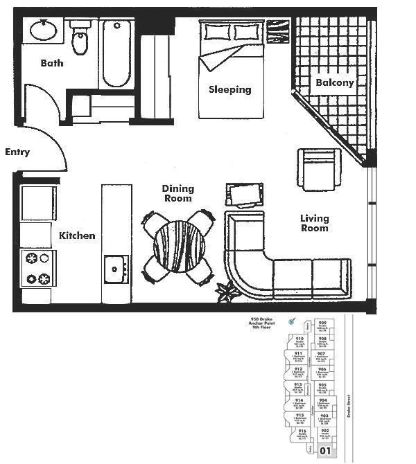 901 950 DRAKE STREET, Vancouver, BC Floor Plan
