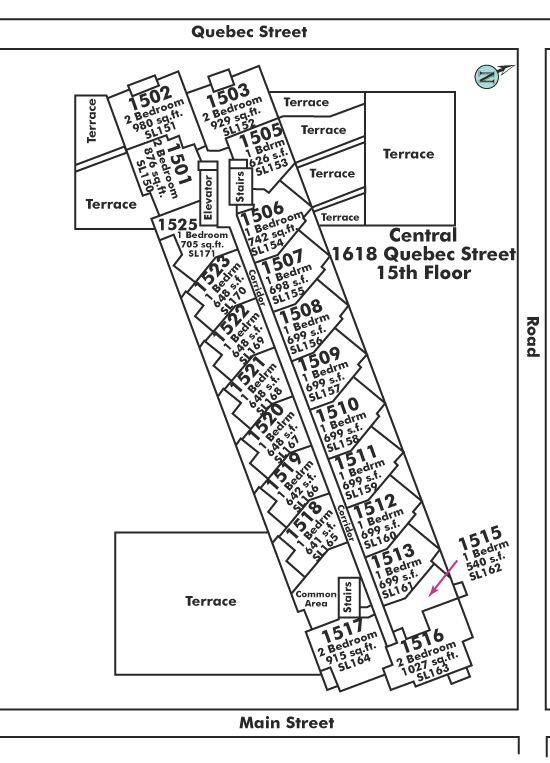 1505 1618 QUEBEC STREET, Vancouver, BC Floor Plate