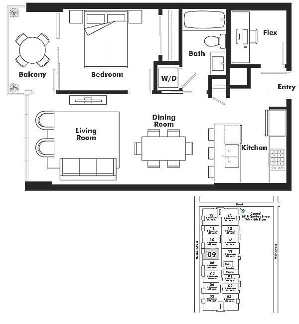 709 1618 QUEBEC STREET, Vancouver, BC Floor Plan