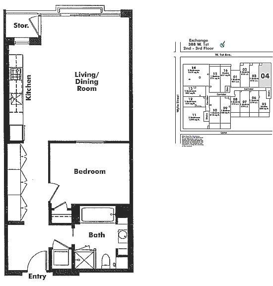 304 388 W 1ST AVENUE, Vancouver, BC Floor Plan