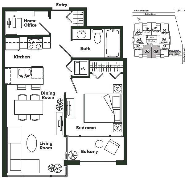 2405 909 MAINLAND STREET, Vancouver, BC Floor Plan