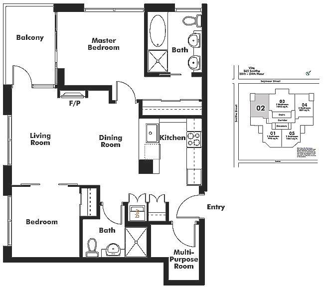 2002 565 SMITHE STREET, Vancouver, BC Floor Plan