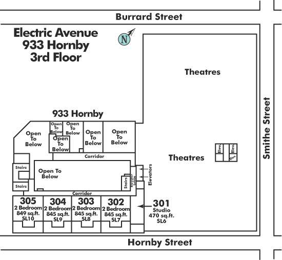 301 933 HORNBY STREET, Vancouver, BC Floor Plate