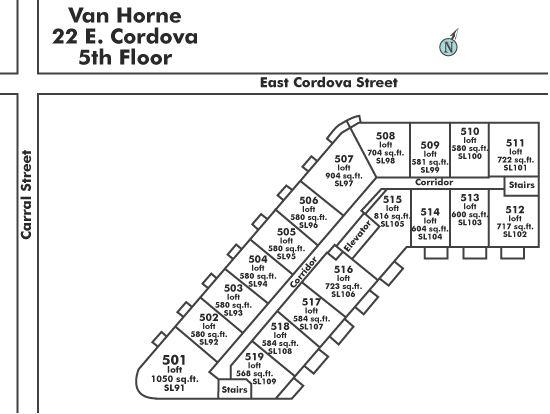 509 22 E CORDOVA STREET, Vancouver, BC Floor Plate