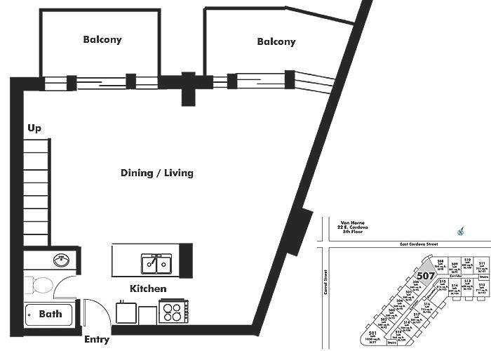 507 22 E CORDOVA STREET, Vancouver, BC Floor Plan