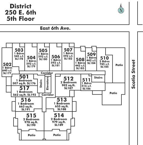 504 251 E 7TH AVENUE, Vancouver, BC Floor Plate