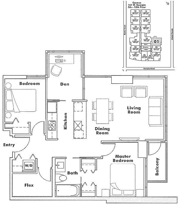 501 161 W GEORGIA STREET, Vancouver, BC Floor Plan