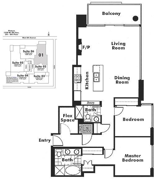 701 1530 W 8TH AVENUE, Vancouver, BC Floor Plan