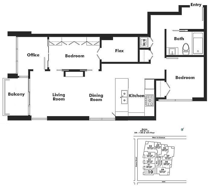 610 288 W 1ST AVENUE, Vancouver, BC Floor Plan