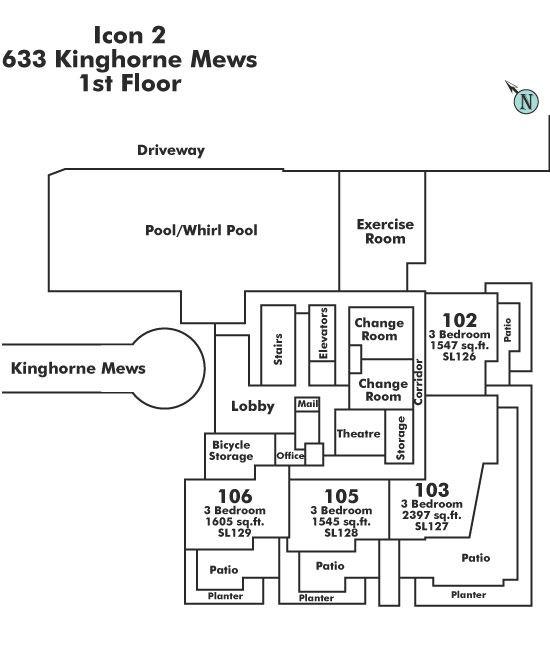 105 638 BEACH CRESCENT, Vancouver, BC Floor Plate