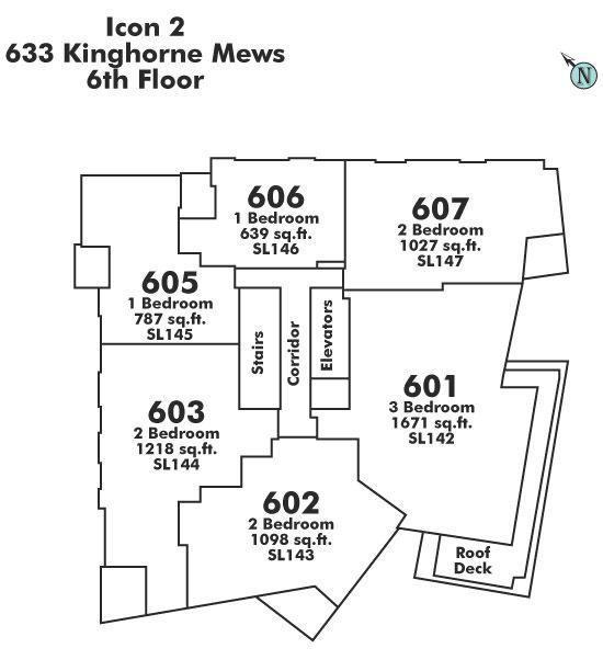 606 638 BEACH CRESCENT, Vancouver, BC Floor Plate