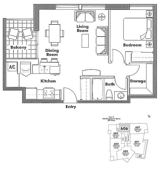 606 638 BEACH CRESCENT, Vancouver, BC Floor Plan