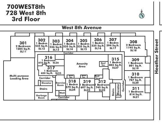 308 728 W 8TH AVENUE, Vancouver, BC Floor Plate
