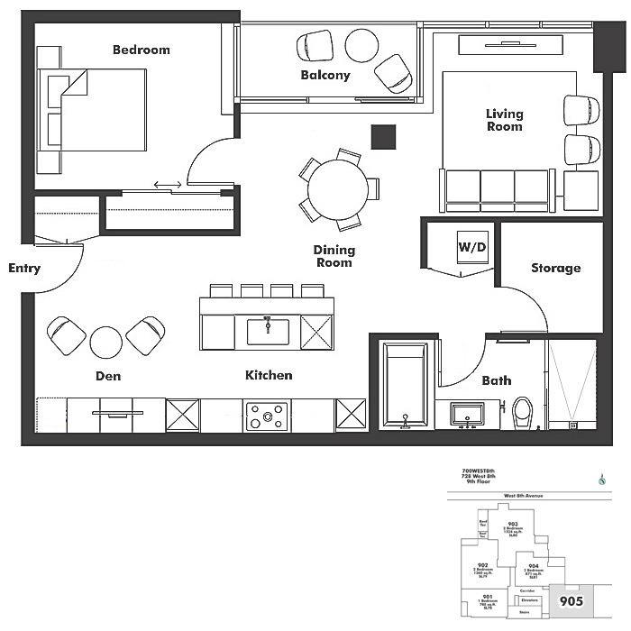 905 728 W 8TH AVENUE, Vancouver, BC Floor Plan