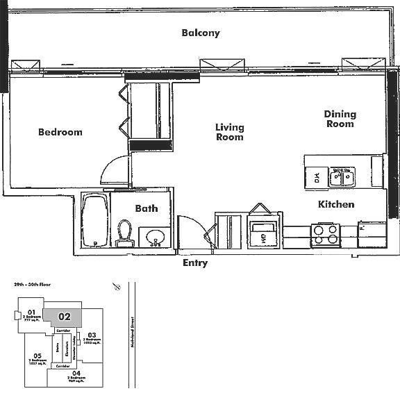 2902 977 MAINLAND STREET, Vancouver, BC Floor Plan