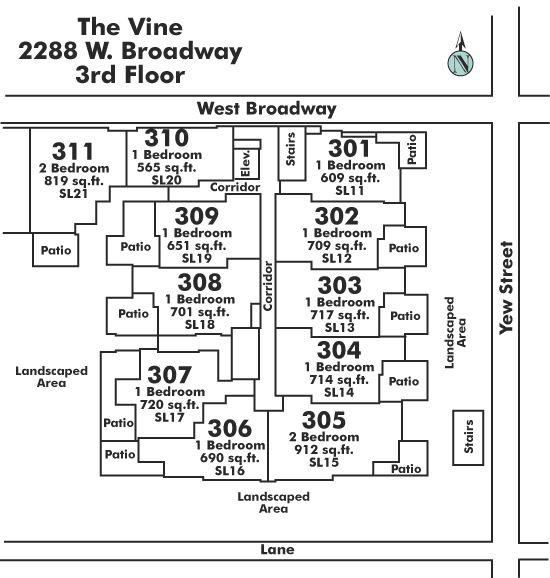323 2268 W BROADWAY STREET, Vancouver, BC Floor Plate