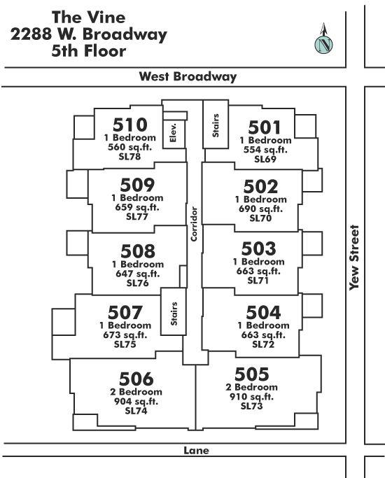 516 2268 W BROADWAY, Vancouver, BC Floor Plate
