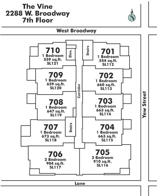 710 2228 W BROADWAY, Vancouver, BC Floor Plate
