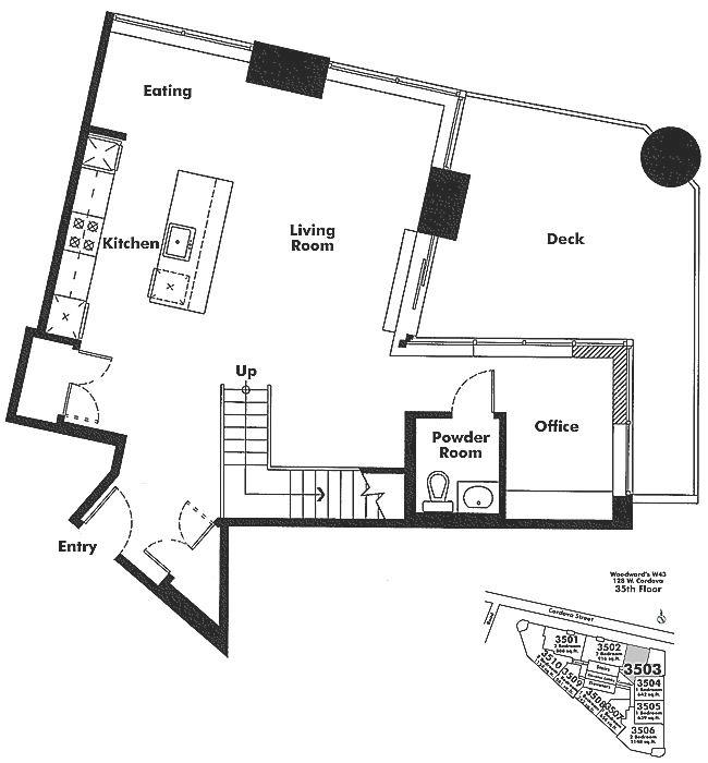 3503 128 Cordova Street, Vancouver, BC Floor Plan
