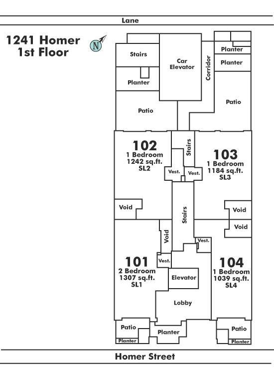 104 1241 HOMER STREET, Vancouver, BC Floor Plate