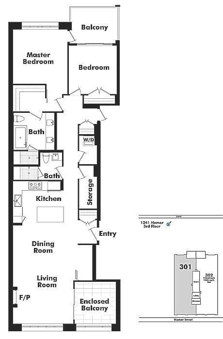 301 1241 HOMER STREET, Vancouver, BC Floor Plan