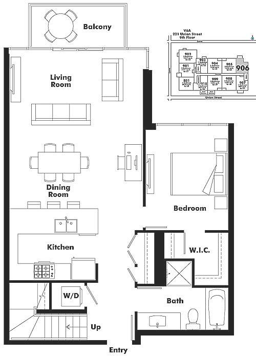 906 221 UNION STREET, Vancouver, BC Floor Plan